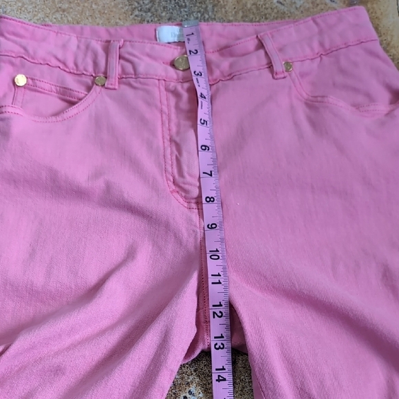 Elegance Paris | Vibrant Baby Pink Stretchy Skinny Jeans with Sleek Fit Size 8 - Picture 9 of 13